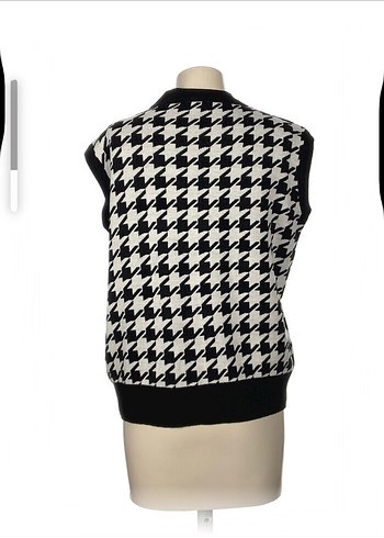 Düğmeli V Yaka Kadın Triko Süveter - Görsel 3