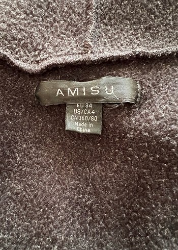 Gri Midi Yün Kadın Kaban - Görsel 4