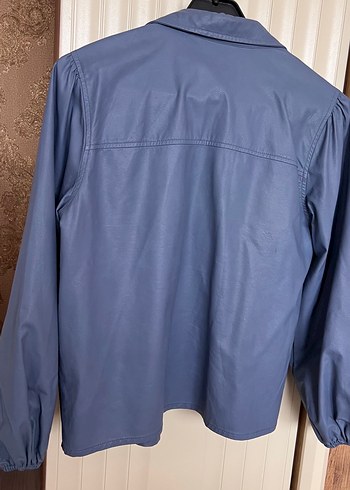 Düğmeli Mavi Kadın Midi Ceket - Görsel 3