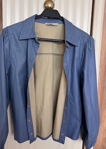 Düğmeli Mavi Kadın Midi Ceket - Görsel 4
