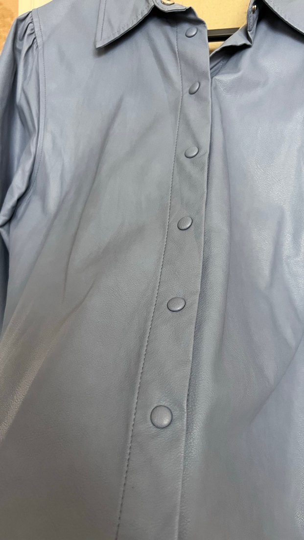 Düğmeli Mavi Kadın Midi Ceket - Görsel 5