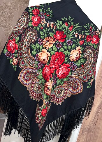 Çiçek Desenli Bohem Kadın Şal - Görsel 3