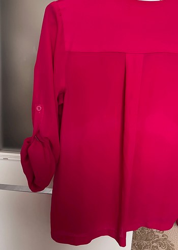 Pembe V Yaka Kadın Gömlek - Görsel 5