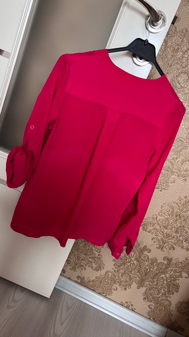 Pembe V Yaka Kadın Gömlek - Görsel 4