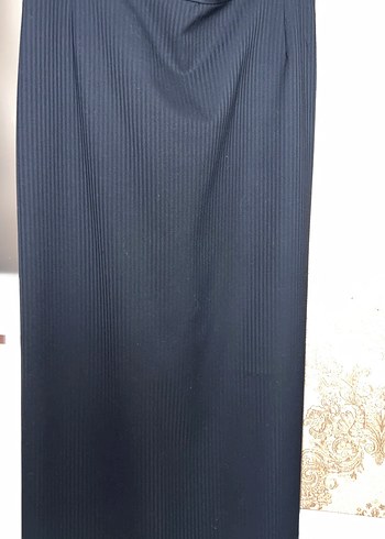 Siyah Uzun Kadın Etek Yırtmaçlı - Görsel 2