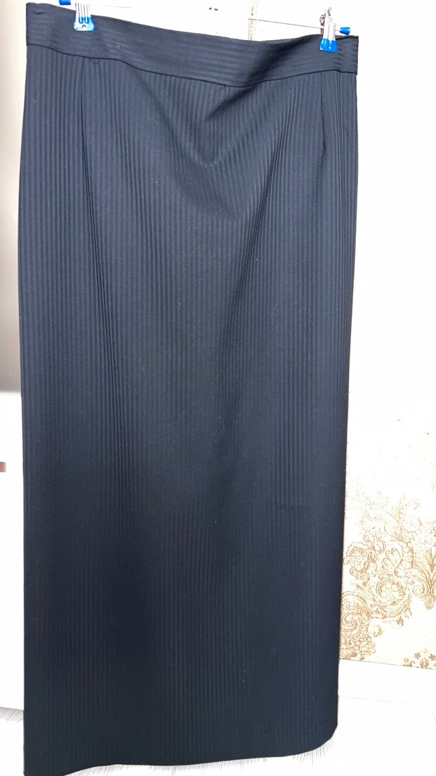 Siyah Uzun Kadın Etek Yırtmaçlı - Görsel 2