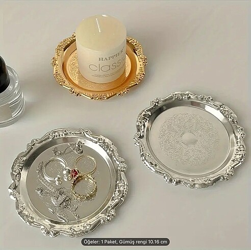 Zara Home Metal Dekoratif Tepsi/2 Adet