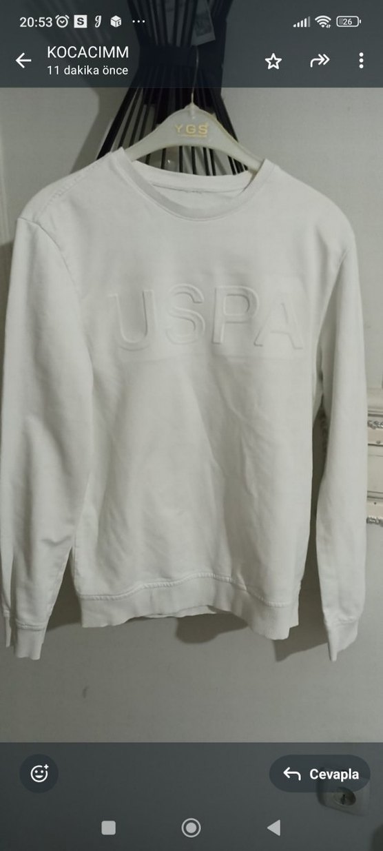 Beyaz Erkek Pamuklu Sweatshirt - Görsel 2