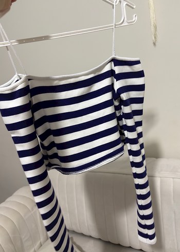 Çizgili Strappy Crop Top