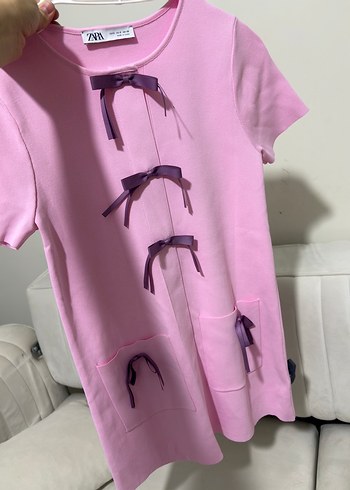 Zara Kadın Pembe Midi Triko Elbise