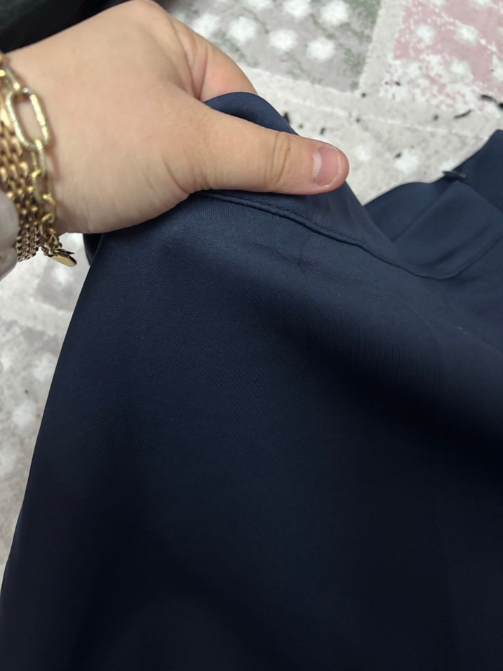 Kadın Lacivert Uzun Salaş Etek - Görsel 3