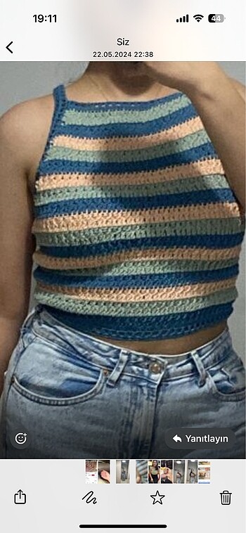 Örgü crop top
