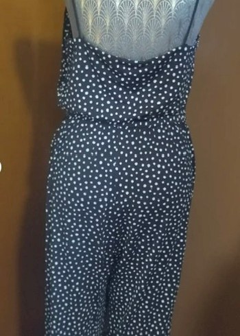 H&M Siyah Puantiyeli H&M Uzun Kadın Tulum