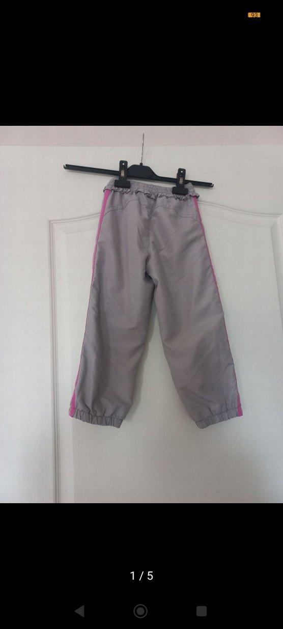 Kemerli Gri Bol Kesim Kız Çocuk eşofman altı - Görsel 2