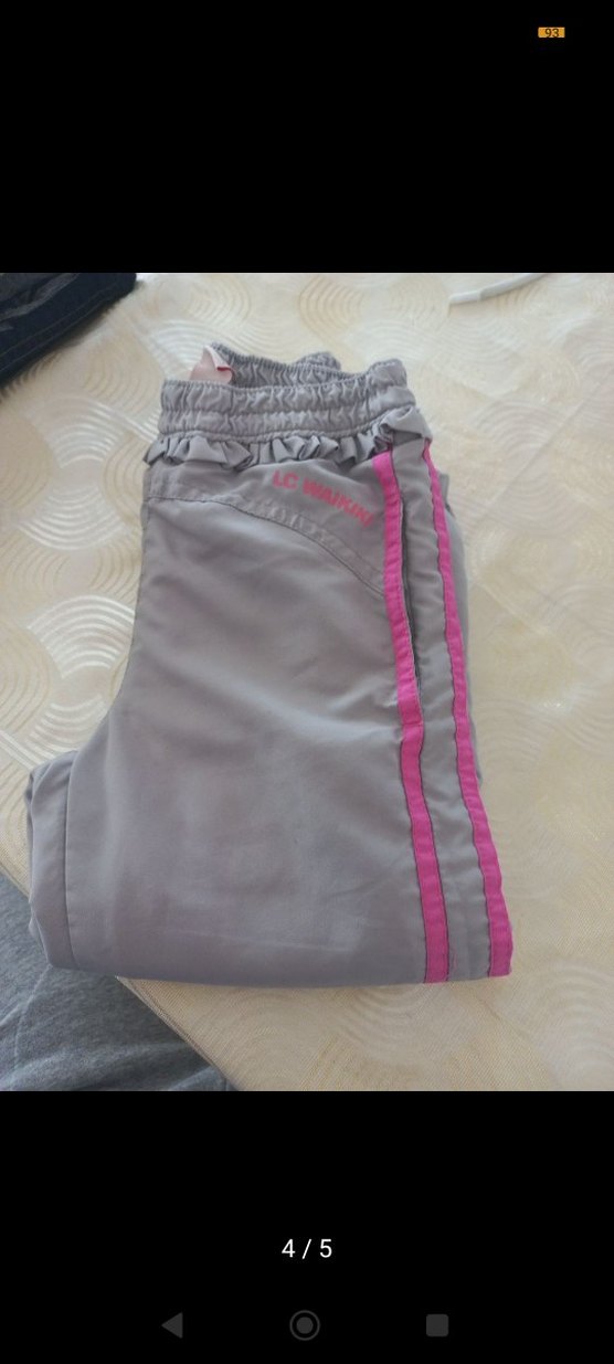 Kemerli Gri Bol Kesim Kız Çocuk eşofman altı - Görsel 5