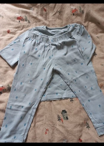 Mavi Pamuklu pijama takım - Görsel 2