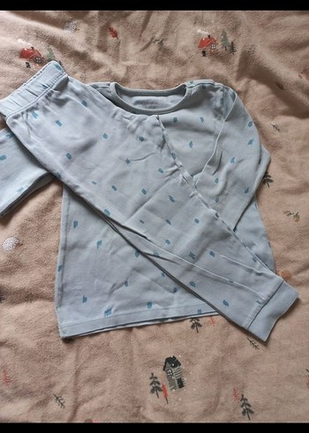 Mavi Pamuklu pijama takım - Görsel 3