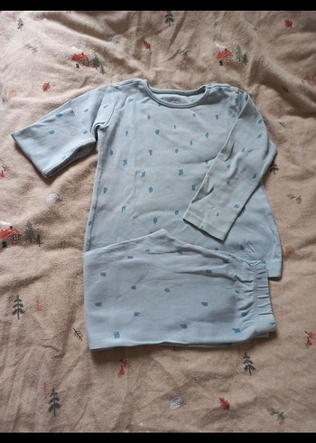 Mavi Pamuklu pijama takım - Görsel 4