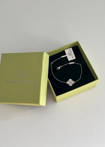 Van Cleef & Arpels Silver Taşlı Tek Yonca Bileklik