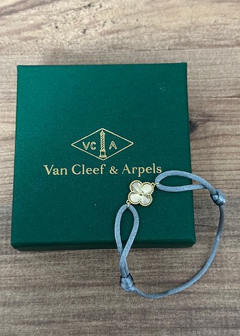 Beden turkuaz Renk Van Cleef & Arpels Tek Yoncalı İp Bileklik