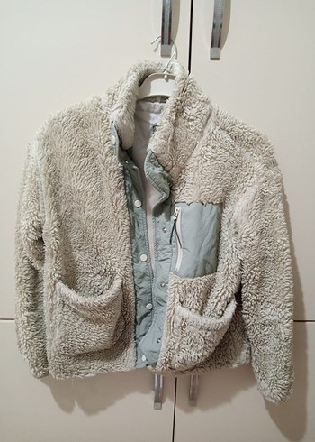 Gri Kadın Midi Boy Sıcak Peluş Ceket - Görsel 3