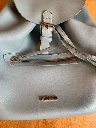 Divarese Deri Mavi Çanta - Görsel 4