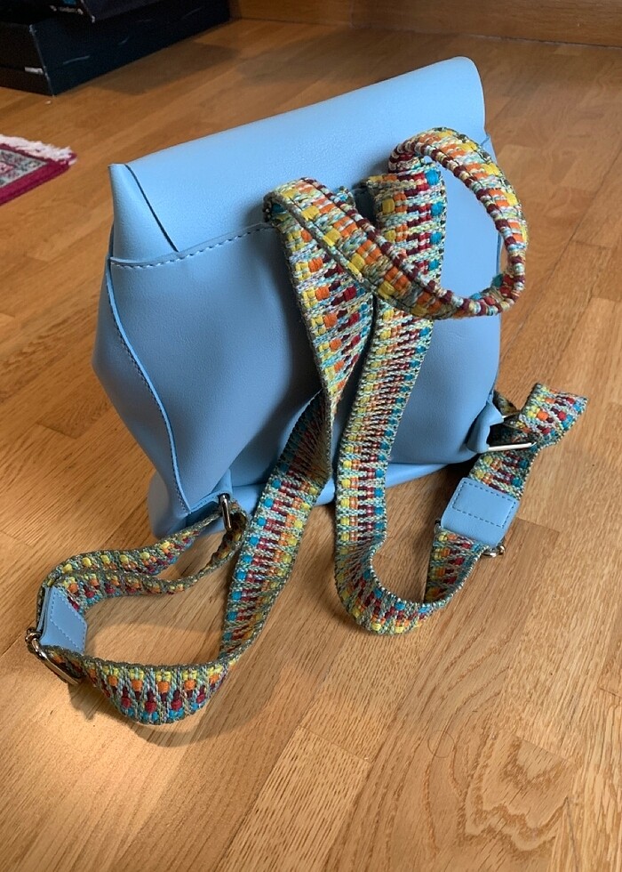 Divarese Deri Mavi Çanta - Görsel 2