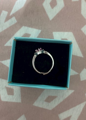 Pembe Kalp Taşlı Kadın Yüzük - Görsel 2