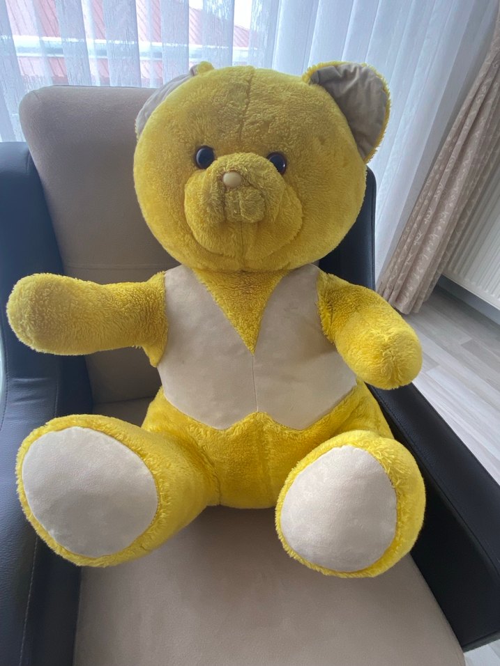 Pastel Sarı Peluş Ayı Oyuncak - Görsel 3