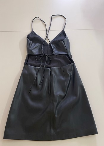 Mango mini deri elbise - Görsel 8