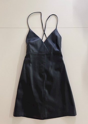 Mango mini deri elbise - Görsel 3