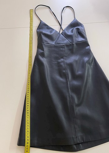 Mango mini deri elbise - Görsel 4