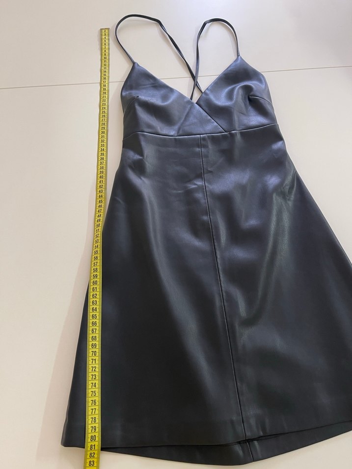 Mango mini deri elbise - Görsel 4