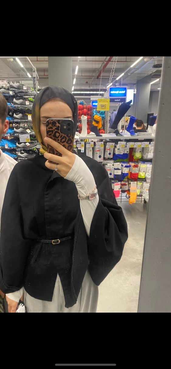 Siyah Kemerli Kot midi Kadın Panço - Görsel 3