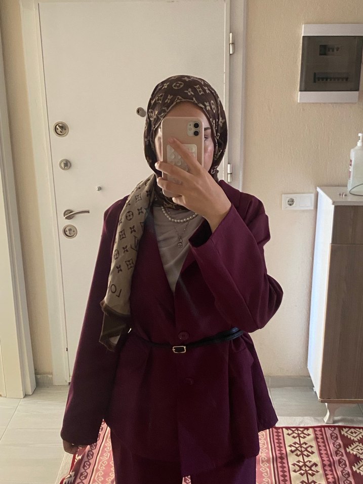 Bordo Uzun Kollu Kadın Takım - Görsel 4