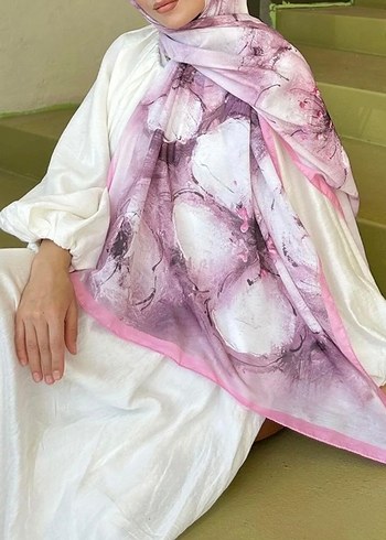 Pembe Bohem Tarzı İpek Görünümlü Kadın Şal - Görsel 5
