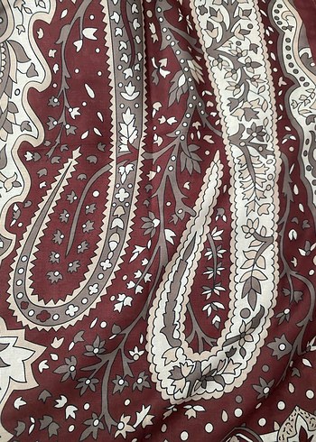 Bordo Bohem Desenli Kadın Şal - Görsel 2