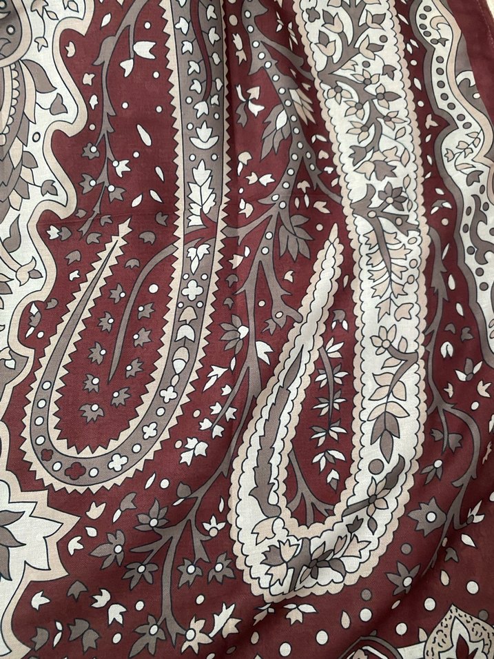 Bordo Bohem Desenli Kadın Şal - Görsel 2