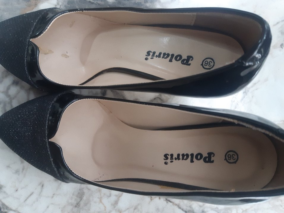 Parlak Siyah Yılan Desenli Stiletto Topuklu - Görsel 4