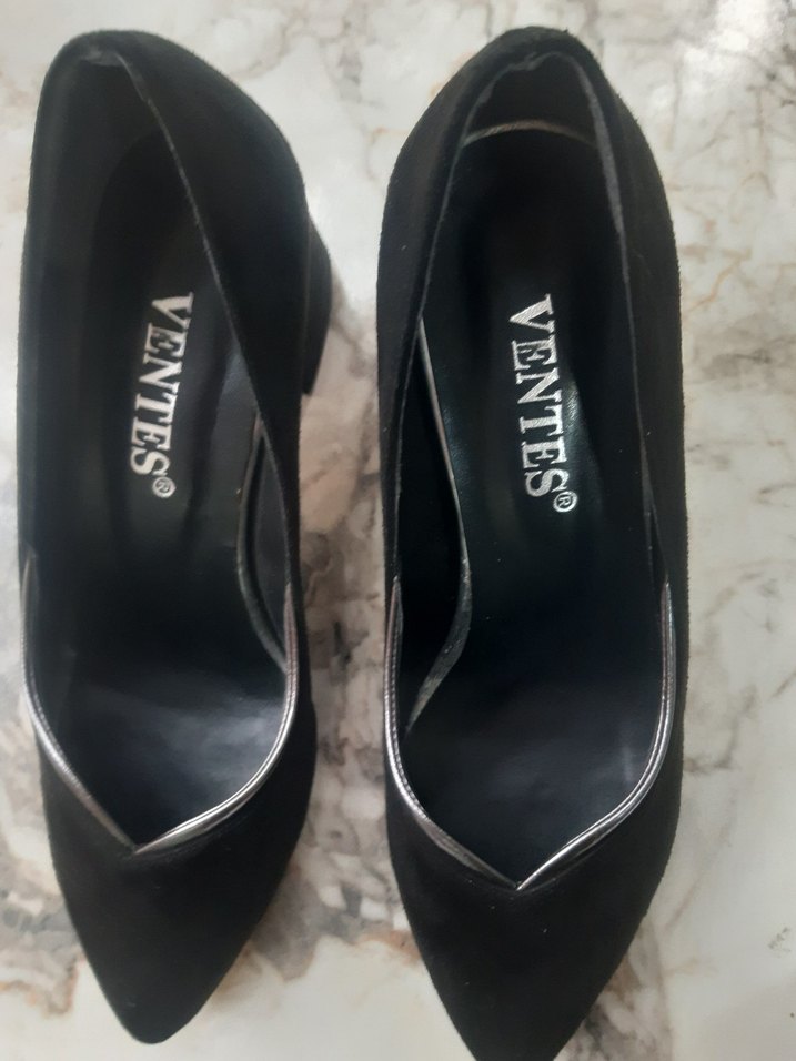 Siyah Parlak Stiletto Topuklu Kadın Ayakkabı - Görsel 3