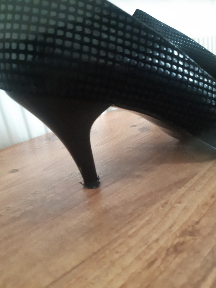 Parlak Gri Tokalı Yüksek Topuklu Kadın Stiletto - Görsel 4