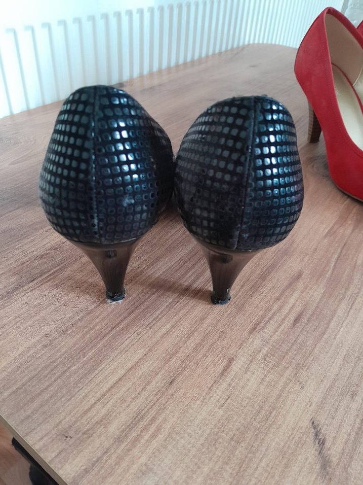 Parlak Gri Tokalı Yüksek Topuklu Kadın Stiletto - Görsel 2