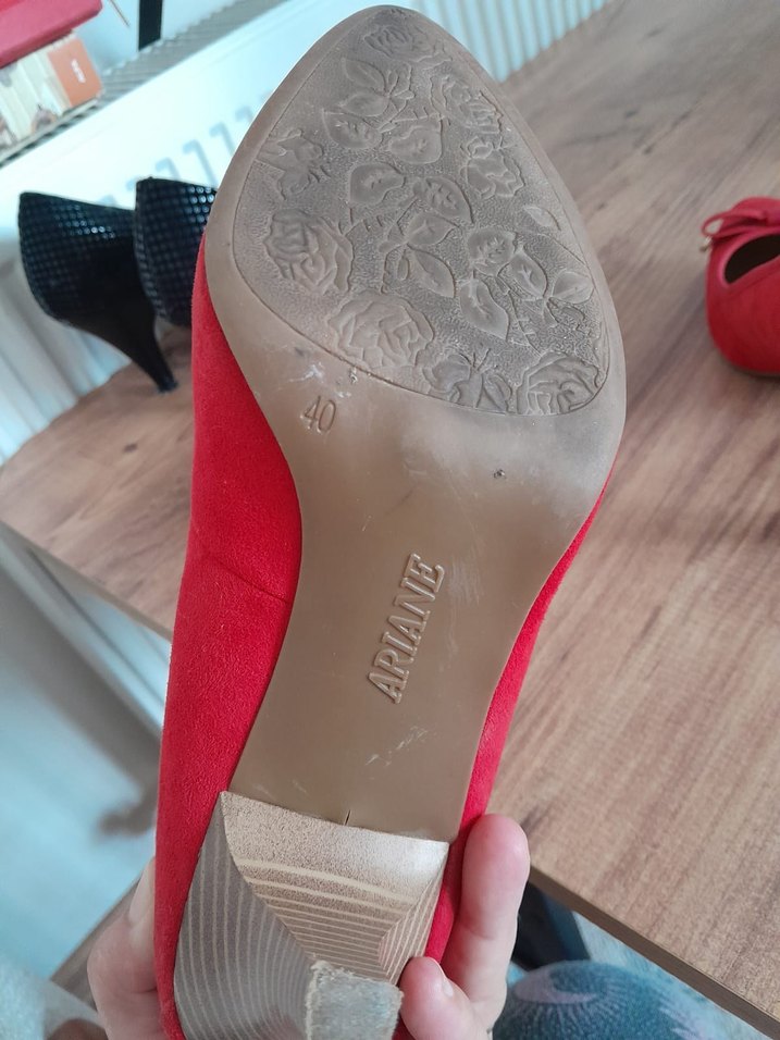 Kırmızı Süet Tokalı Yüksek Topuklu Stiletto - Görsel 3