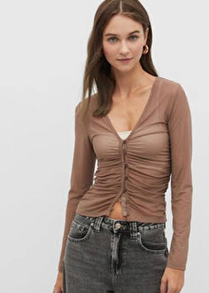 Stradivarius Tül Gömlek - Görsel 2