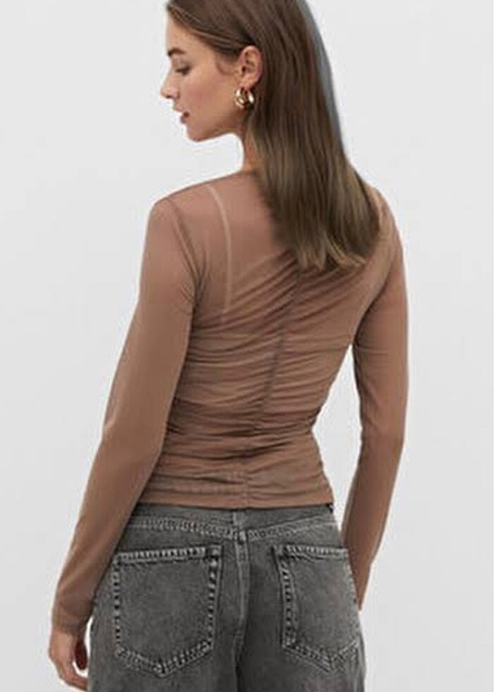 Stradivarius Tül Gömlek - Görsel 3