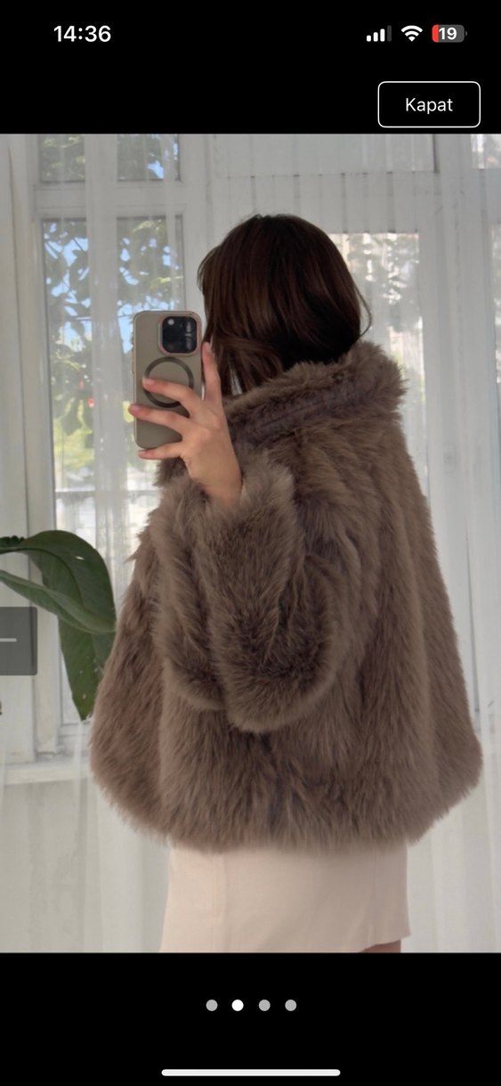 Vizon Suni Kürk Ceket - Görsel 2