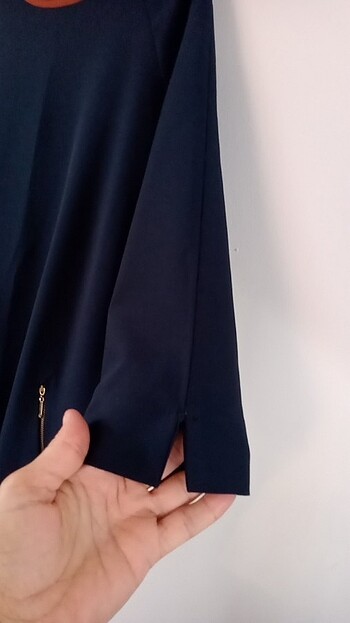 Lacivert şık elbise  - Görsel 5