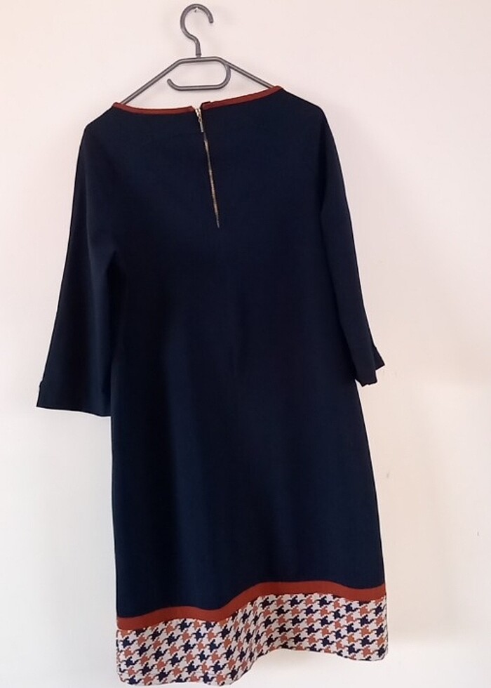 Lacivert şık elbise  - Görsel 4