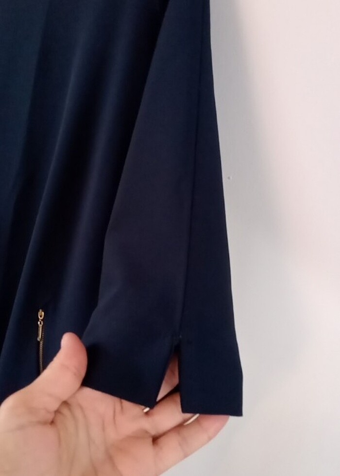 Lacivert şık elbise  - Görsel 5