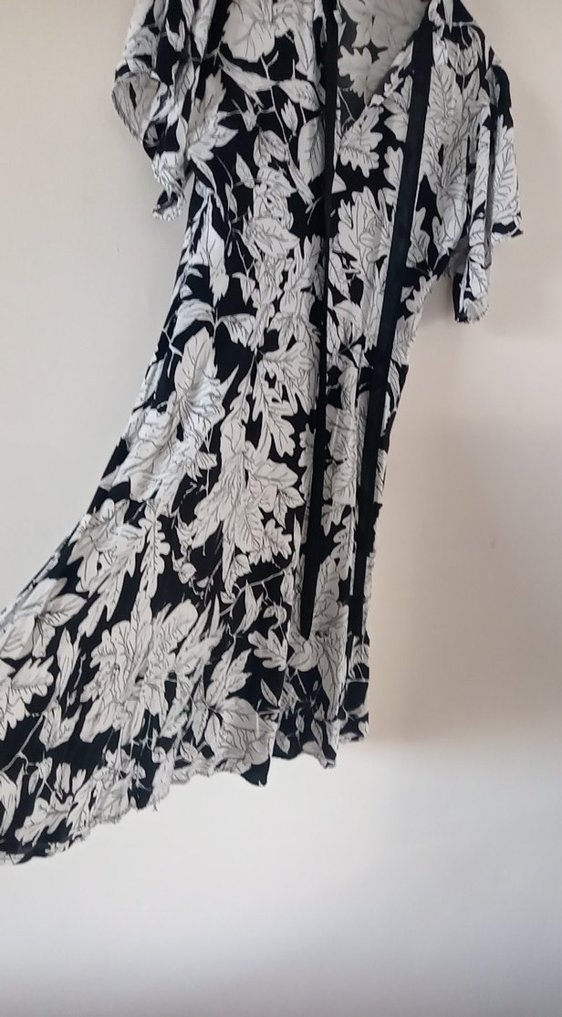 Gri Desenli Midi Kadın Elbise - Görsel 4